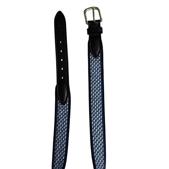 Vineyard Vines Whale Club Leather Belt Mens Size 28 Cowhide Solid Brass Buckle - Picture 3 of 9